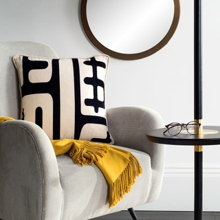Safavieh Maize 20 Inch Ivory Black Decorative Pillows Set Of 2 Overstock 7576246