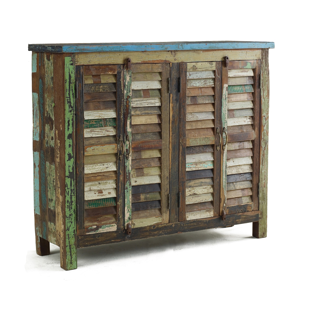Shop Kosas Home Vintage Shutter Doors Cabinet Free Shipping