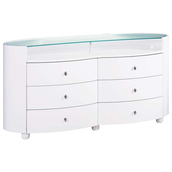 slide 2 of 3, Emily/ Evelyn High Gloss 6-drawer Dresser