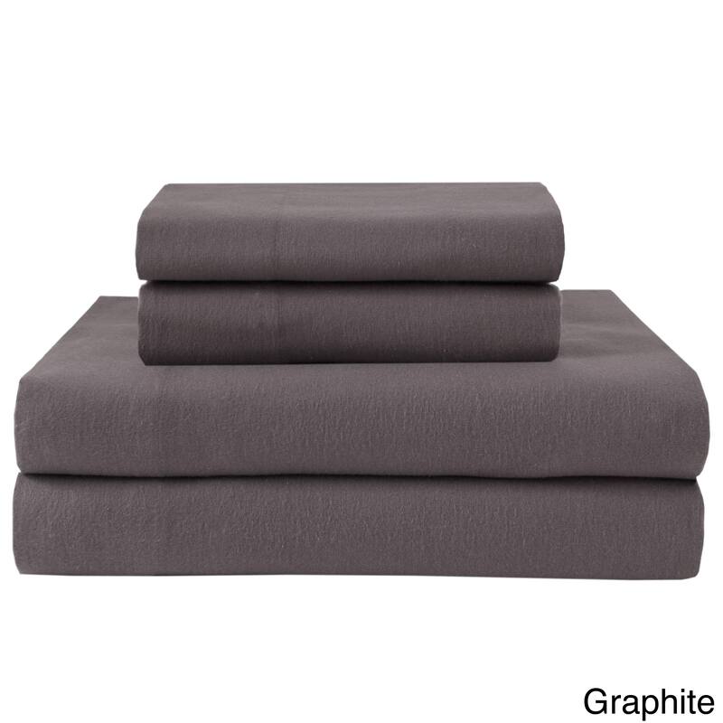 Elite Home Products Medium Blue Winter Nights Cotton Flannel Bed Sheet Set