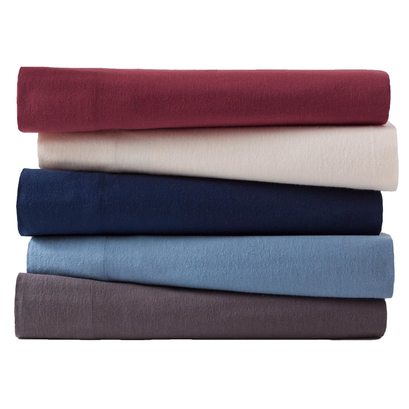 Elite Home Products Medium Blue Winter Nights Cotton Flannel Bed Sheet Set
