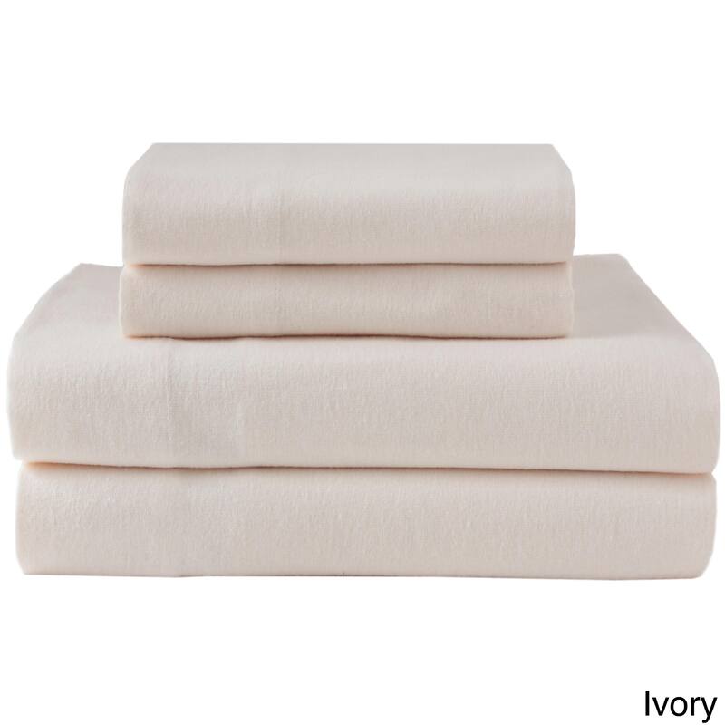 Elite Home Products Medium Blue Winter Nights Cotton Flannel Bed Sheet Set