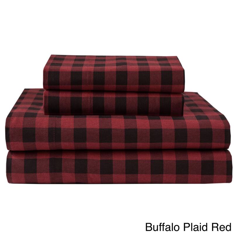 Elite Home Products Medium Blue Winter Nights Cotton Flannel Bed Sheet Set
