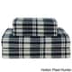 preview thumbnail 9 of 14, Elite Home Products Medium Blue Winter Nights Cotton Flannel Bed Sheet Set California King - Hutton Plaid-Hunter