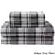 preview thumbnail 5 of 14, Elite Home Products Medium Blue Winter Nights Cotton Flannel Bed Sheet Set HUTTON PLAID GRAY - FULL
