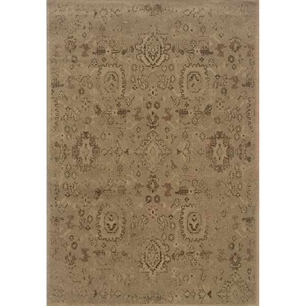 Indoor Beige and Purple Area Rug Overstock 7576676