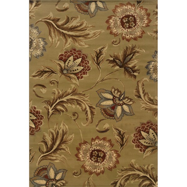 Indoor Tan and Gold Area Rug - 15004674 - Overstock.com Shopping ...