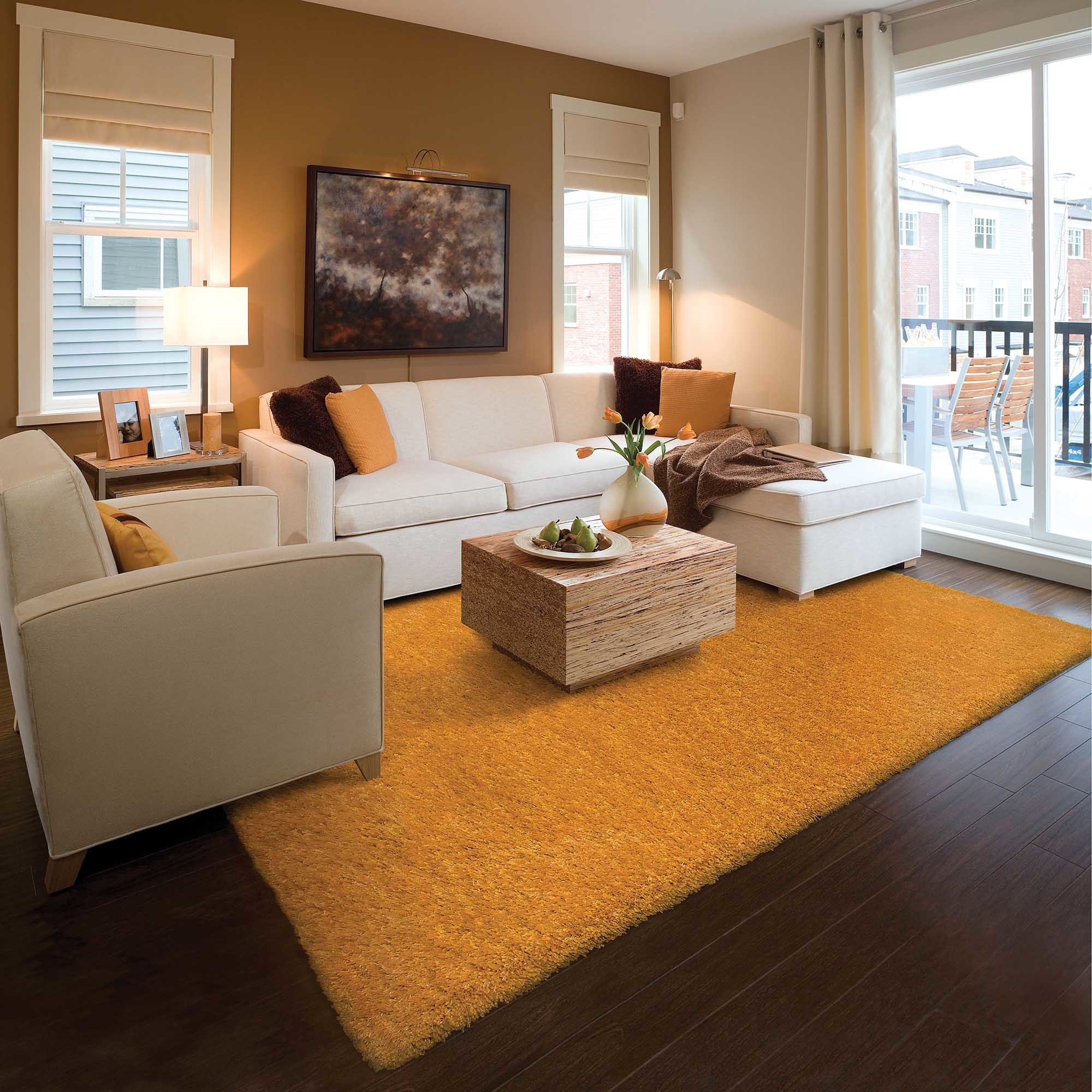 Shop Indoor Gold Shag Area Rug - On Sale - Free Shipping Today ...