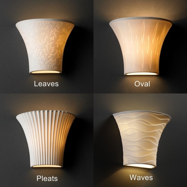 1 light Round Flared Translucent Porcelain Wall Sconce Sconces & Vanities