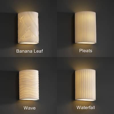 Porch & Den Hazelgrove Faux Porcelain 1-light Small Cylindrical Outdoor Wall Sconce