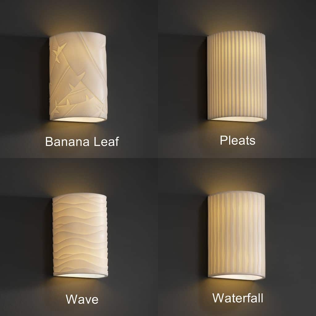 Porch & Den Hazelgrove Faux Porcelain 1-light Small Cylindrical Outdoor Wall Sconce