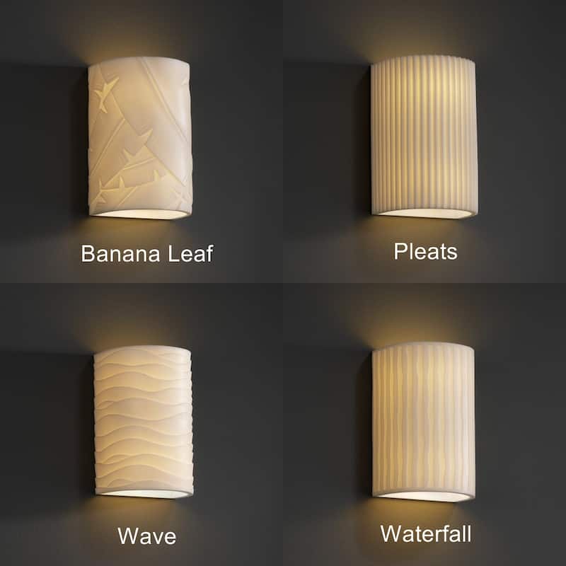 Porch & Den Hazelgrove Faux Porcelain 1-light Small Cylindrical Outdoor Wall Sconce