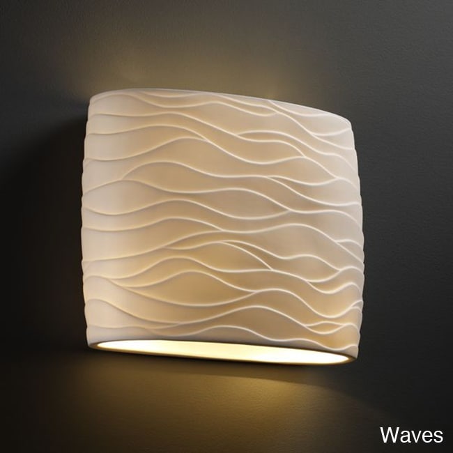 2 light Wide Oval Wall Sconce With Translucent Porcelain