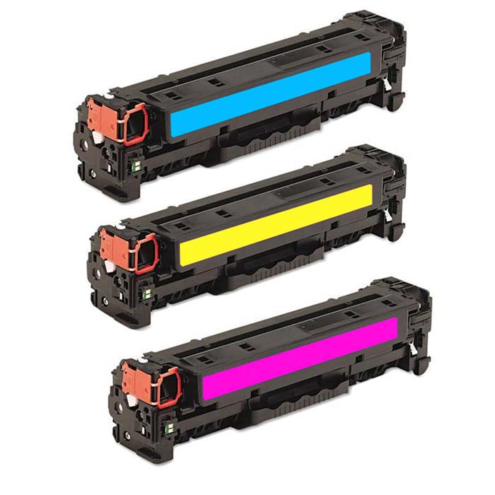 Hp Color Toner Cartridges (pack Of 3) (remanufactured) (Cyan, yellow, magentaPrint yield 1800 with 5 percent coverageModel CF211A CF212A CF213APack of Three (3), one (1) cyan, one (1) yellow, one(1) magentaThis item is not returnable This high quality 