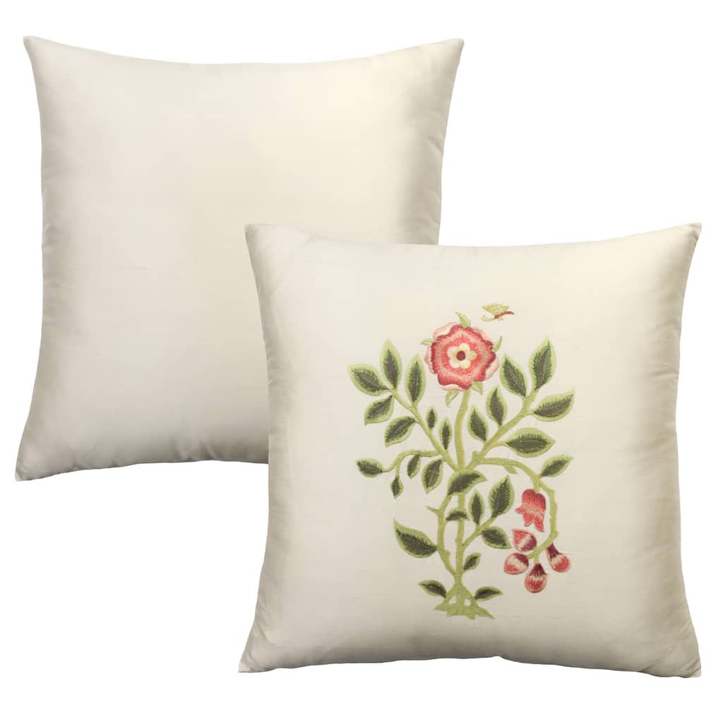 Rose Tree 'Covent Garden' Embroidered Decorative Pillow