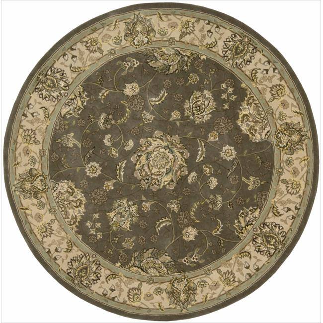 Hand-tufted Nourison 2000 Kashan Grey Rug - 7' 6" x 9' 6" - Oval