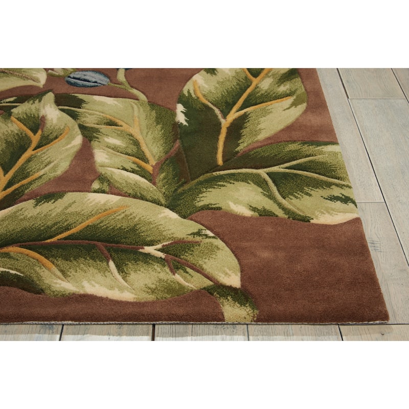 Hand-tufted Tropical Khaki Rug