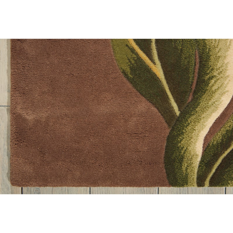 Hand-tufted Tropical Khaki Rug