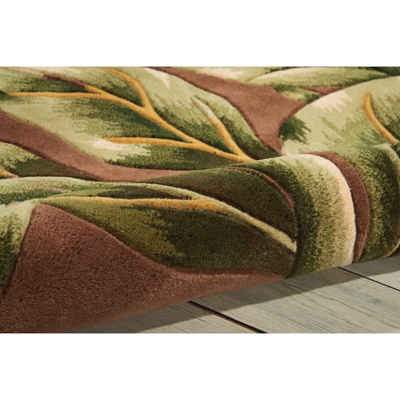 Hand-tufted Tropical Khaki Rug