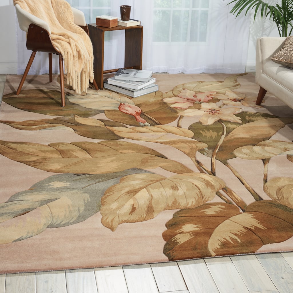 Hand-Tufted Tropical Beige Rug