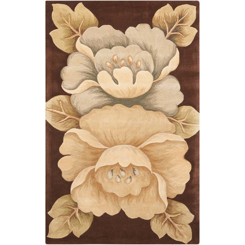Hand-Tufted Tropical Brown Rug
