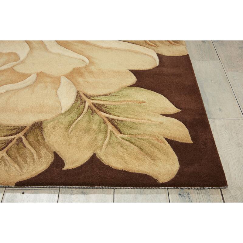 Hand-Tufted Tropical Brown Rug