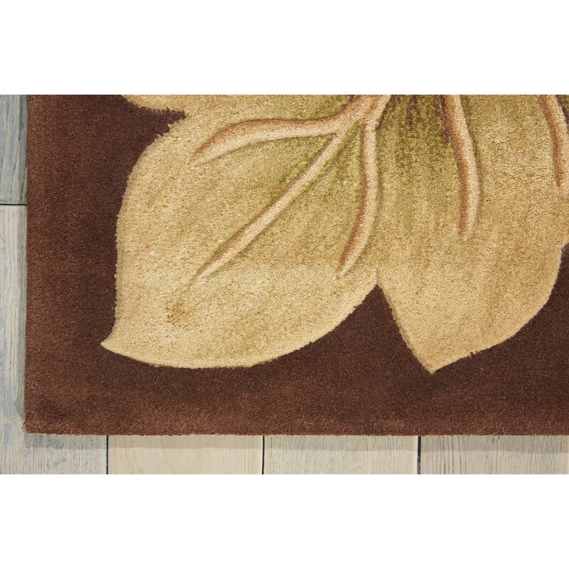 Hand-Tufted Tropical Brown Rug