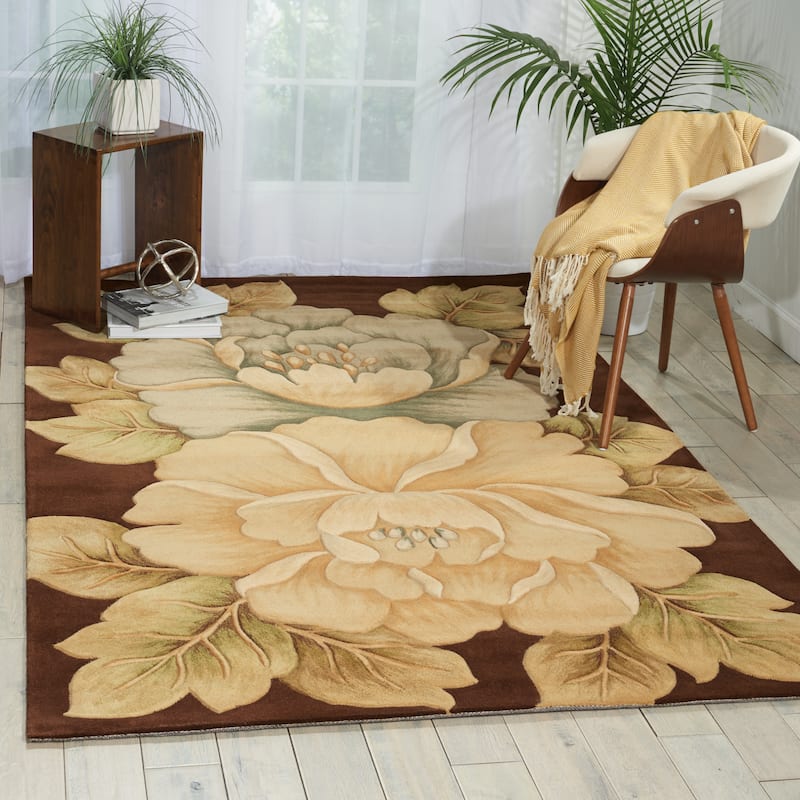 Hand-Tufted Tropical Brown Rug
