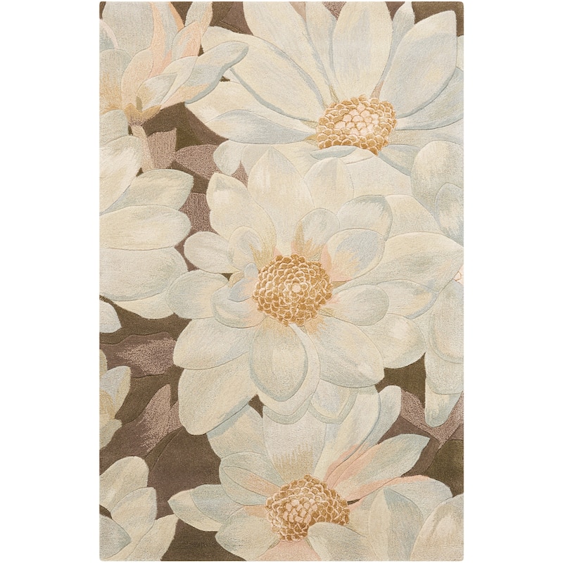 Hand-Tufted Tropical Mocha Rug - 5'3" x 8'3" - Brown - Rectangle