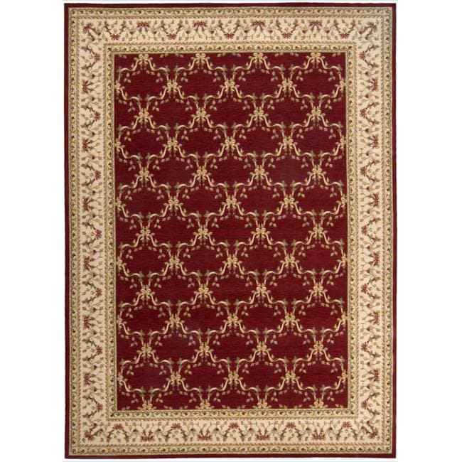 Ashton House Burgundy Wool Classic Motif Rug