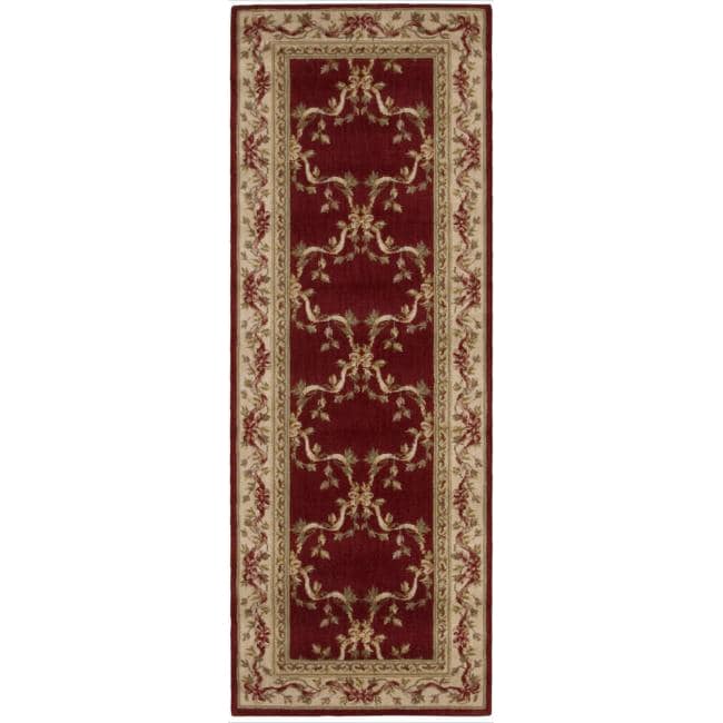 Ashton House Burgundy Wool Classic Motif Rug