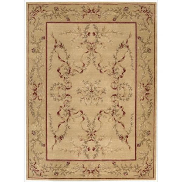 Ashton House Light Gold Classical Motif Wool Rug Overstock 7578373