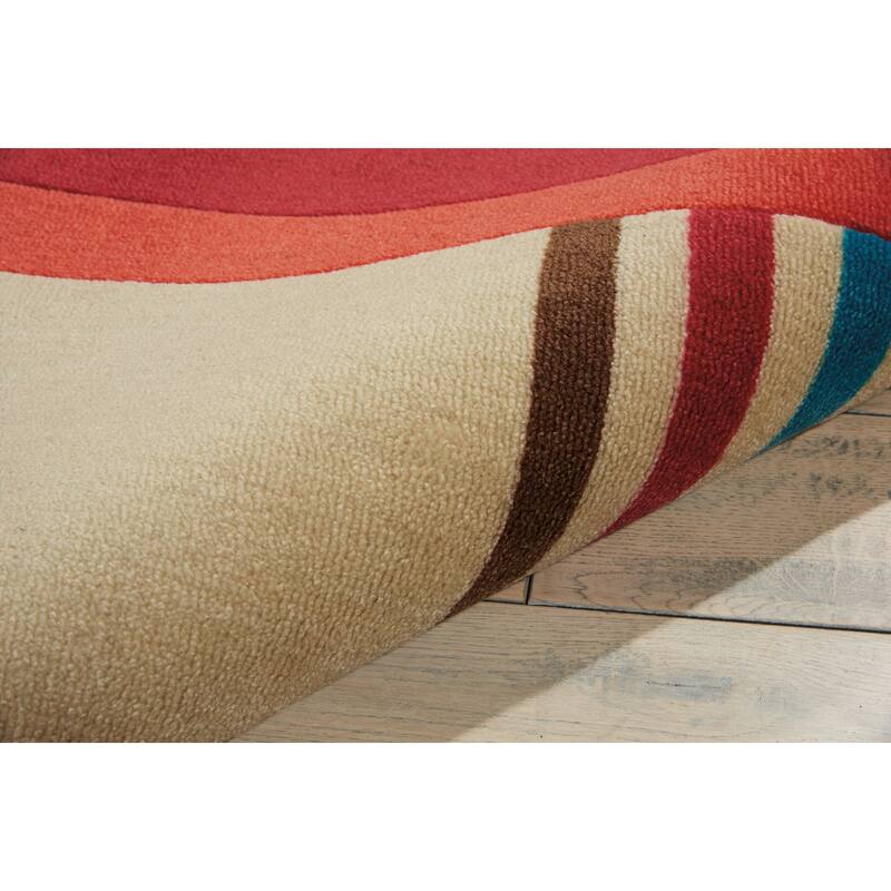Modern Art Sand/ Multi Polyester Rug