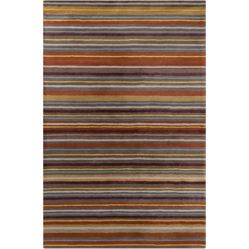 Allie Handmade Stripes Wool Rug - multi - 5' x 7'6