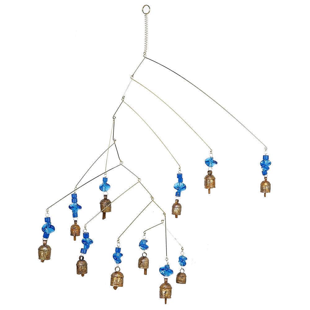 Handmade Noah Bells on the Move Blue Wind Chime (India)