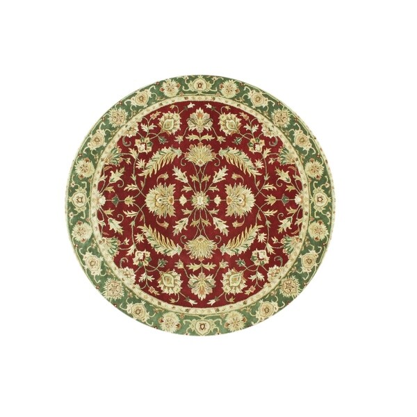 Shop Alliyah Handmade Burgundy New Zealand Blend Wool Rug (10' Round