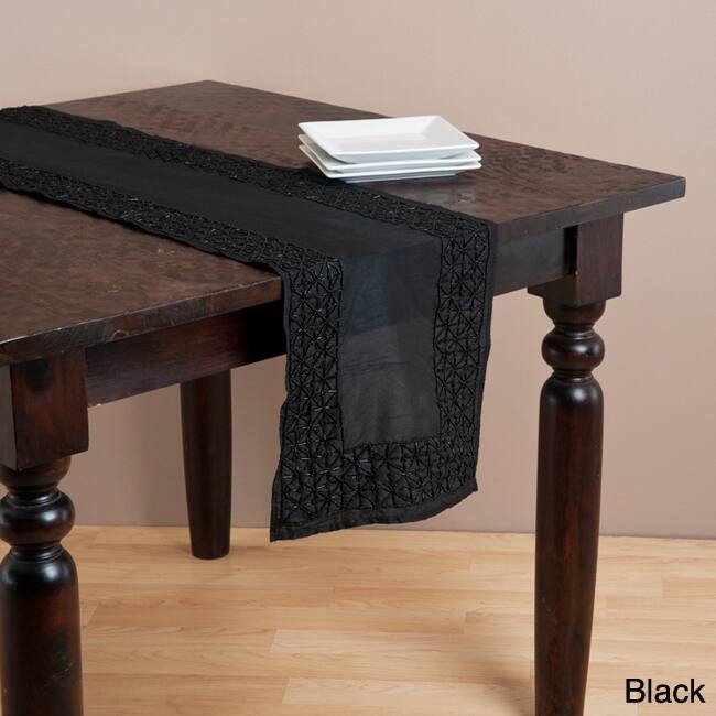 Hand-beaded Table Runner or Topper