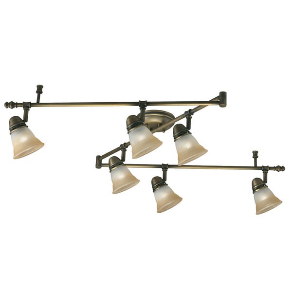 Shop Transitional 6-light Antique Brass Rail Style Light ...