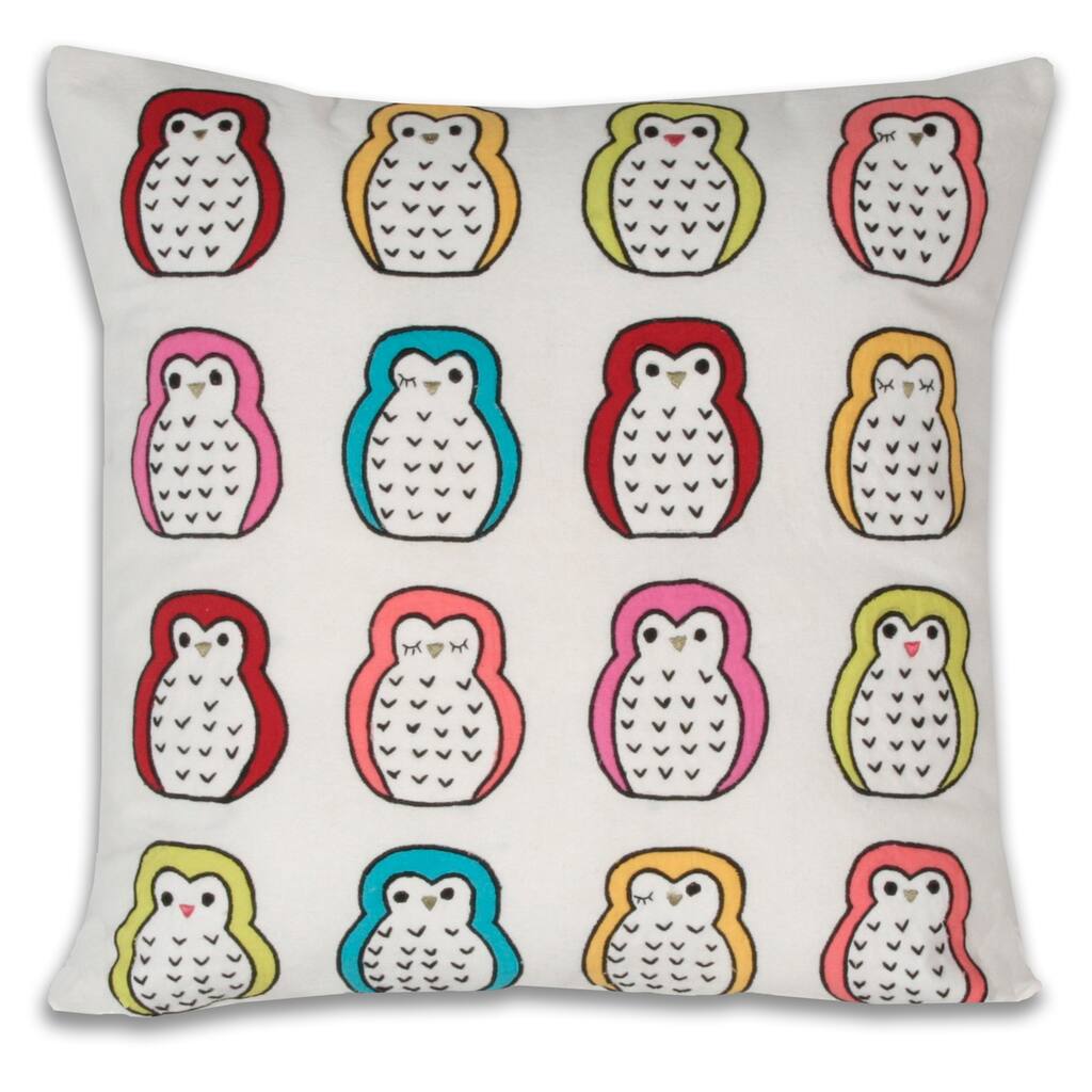 Marlo Lorenz Hoot Owls Multi Decorative Pillow