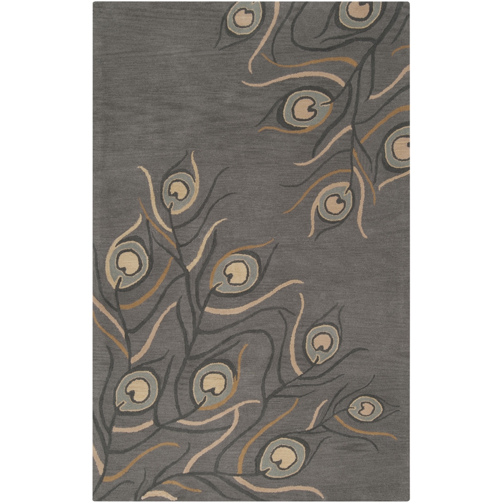 Hand tufted Halmstad Desert Sand Floral Wool Rug (8 X 11)