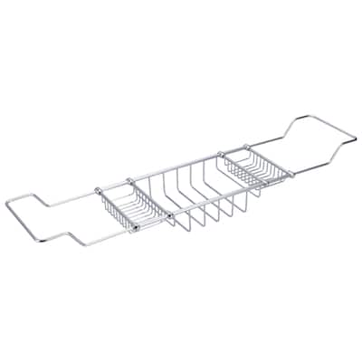 Water Creation Expandable Bath Caddy For The Elegant Tub in Chrome Finish