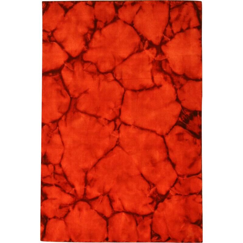 Handmade Dip Dyed Red Wool Area Rug
