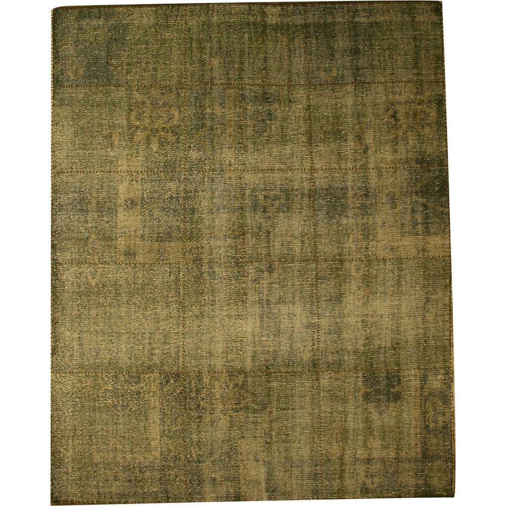 Hand-knotted Wool Green Traditional Oriental Green Over Dyed Rug (6' x 9') - 6' x 9'