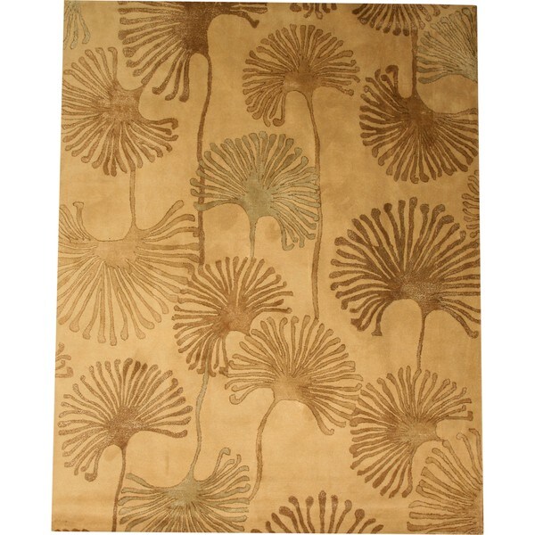 Hand-tufted Wool & Viscose Beige Contemporary Abstract Sonalo Rug (8' x 10') - 8' x 10'