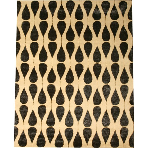 Shop Handtufted Wool & Viscose Ivory Contemporary Abstract Lucinda Rug 8' x 10' Free