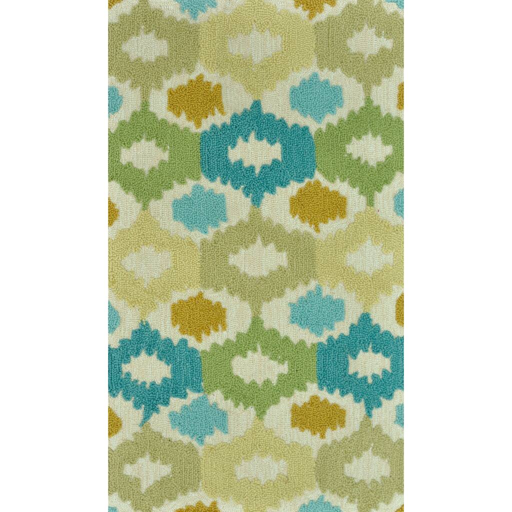 Hand-hooked Peony Ivory/ Sage Rug
