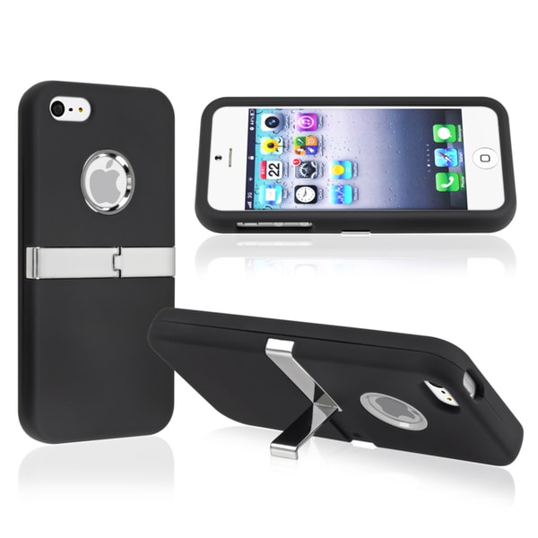 BasAcc Black with Chrome Stand Snap on Case for Apple iPhone 5/ 5S BasAcc Cases & Holders