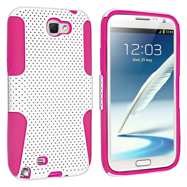 BasAcc Hot Pink/ White Hybrid Case for Samsung© Galaxy Note II N7100