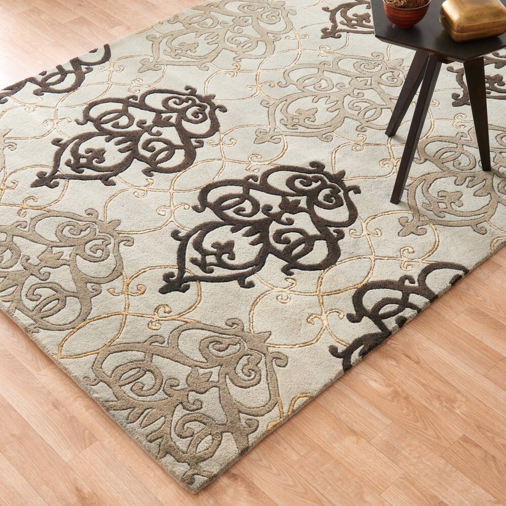 Alexander Home Hand-tufted Lionel Beige Wool Rug