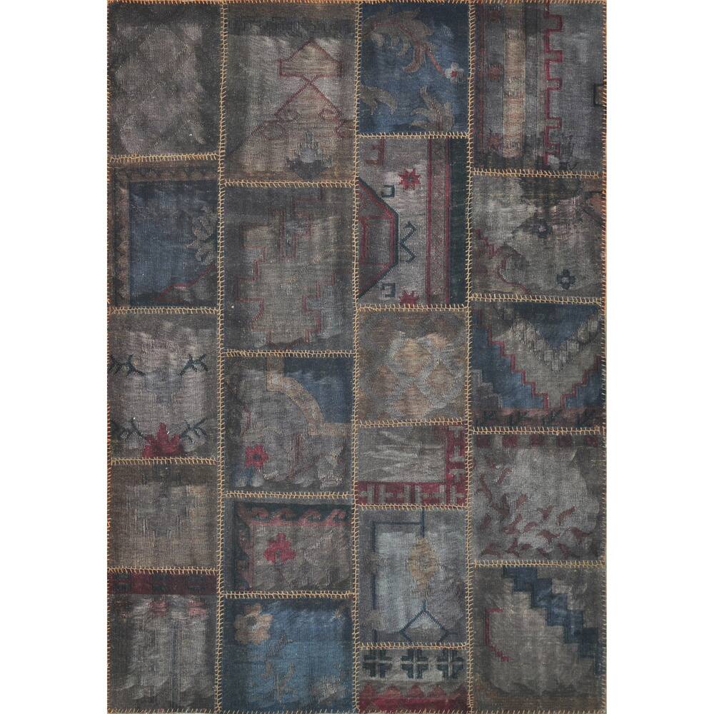 Hand-woven Ava Wool Pinecone Patchwork Rug